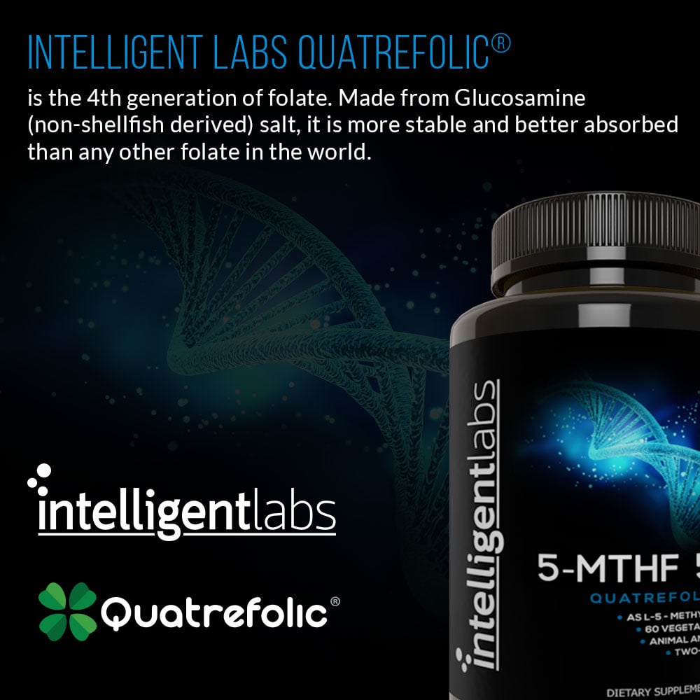 intelligent labs 5-mthf supplement uses the 4th generation of folate - quatrefolic acid